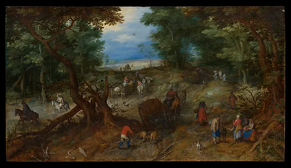 A Woodland Road with Travelers — Jan Brueghel the Elder — praca twórcy Katarzyna Czajka na Freshwall Marketplace