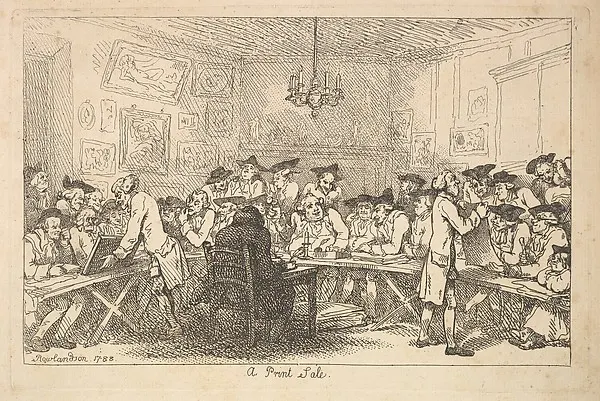 A Print Sale – A Night Auction — Thomas Rowlandson — praca twórcy Marta Walczak na Freshwall Marketplace