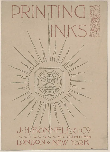 Trade Card for J. H. Bonnell & Co., Print Ink Seller — Anonymous, British, 19th century — praca twórcy Łukasz Wójcik na Freshwall Marketplace