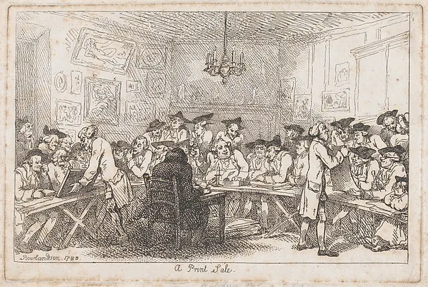 A Print Sale – A Night Auction — Thomas Rowlandson — praca twórcy Marta Zieliński na Freshwall Marketplace