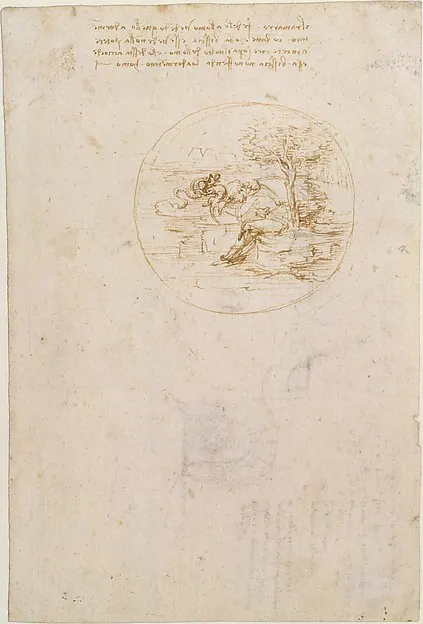 Allegory on the Fidelity of the Lizard (recto); Design for a Stage Setting (verso) — Leonardo da Vinci — praca twórcy Ewa Głowacki na Freshwall Marketplace