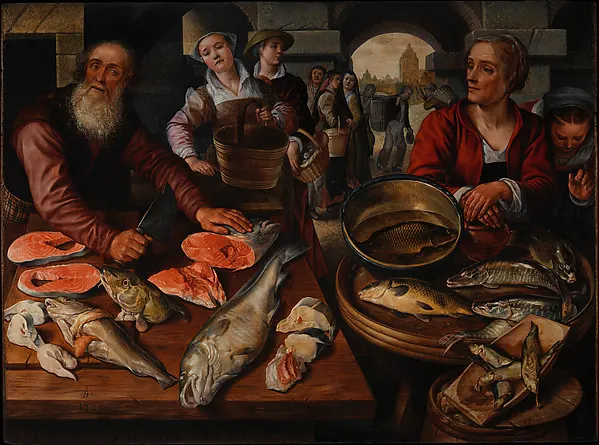 Fish Market — Joachim Beuckelaer — praca twórcy Ewa Jabłońska na Freshwall Marketplace