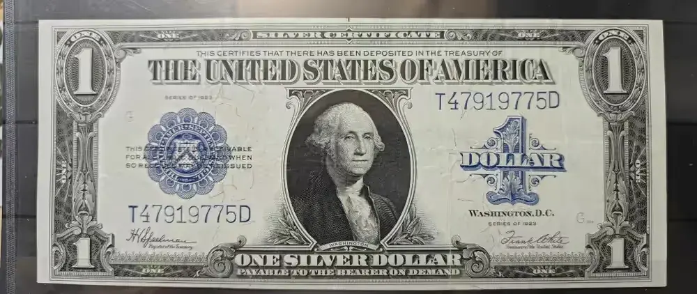 1 dolar 1923 rok - SILVER CERTIFICATE - duży format — praca twórcy Krzysztof Skarga na Freshwall Marketplace