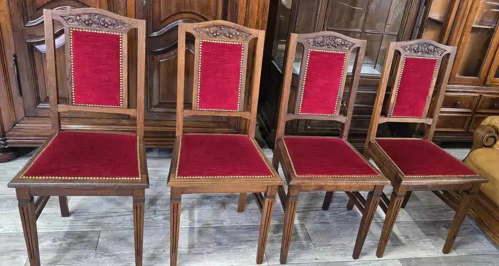 4 Krzesła W Stylu Secesyjnym / Secesja / Tapicerowane / — praca twórcy Meble Stylowe Sochaczew na Freshwall Marketplace
