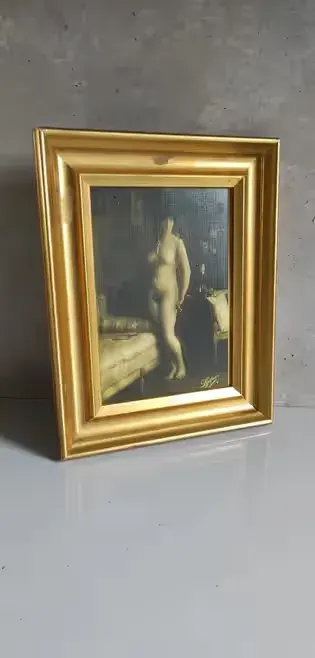 Akt kobiety Vintage Retro złota ramka — praca twórcy Mar na Freshwall Marketplace