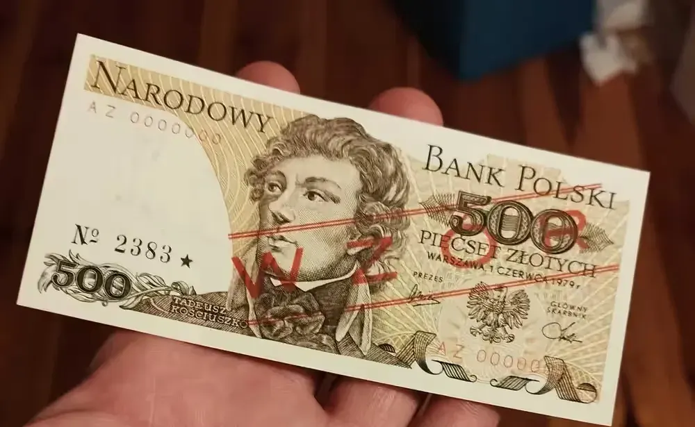 Banknot 500zl PRL z 1979r Kościuszko wzór speciman UNC — praca twórcy jjd na Freshwall Marketplace