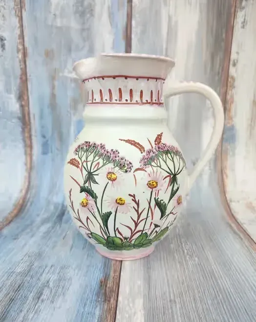 Ceramiczny dzban ręcznie malowany - vintage — praca twórcy skarbywyszukane na Freshwall Marketplace