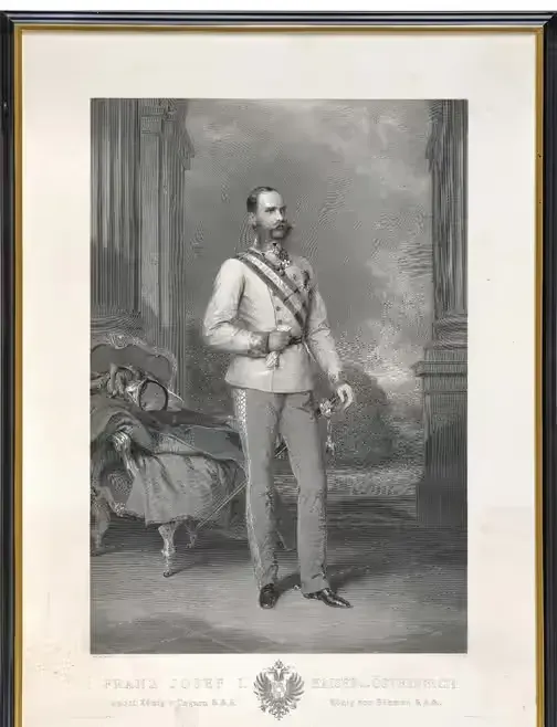 Cesarz Austrii i Węgier Franciszek Józef Habsburg, wymiar 108cm x 78cm — praca twórcy HERITAGE 2000 na Freshwall Marketplace