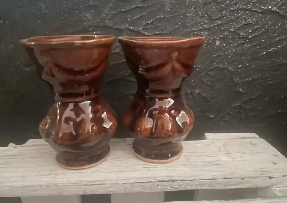 Dwa wazoniki kamionka ceramika szkliwione retro vintage prl — praca twórcy kasiamarydia70 na Freshwall Marketplace
