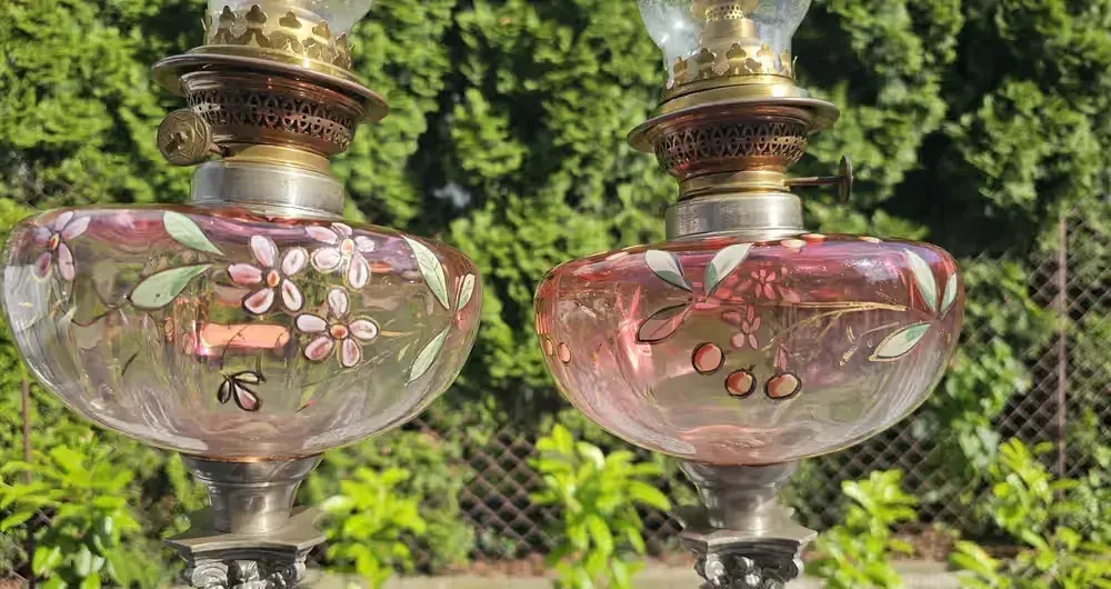 Dwie duże lampy naftowe zbiorniki 16cm — praca twórcy brocante74 na Freshwall Marketplace
