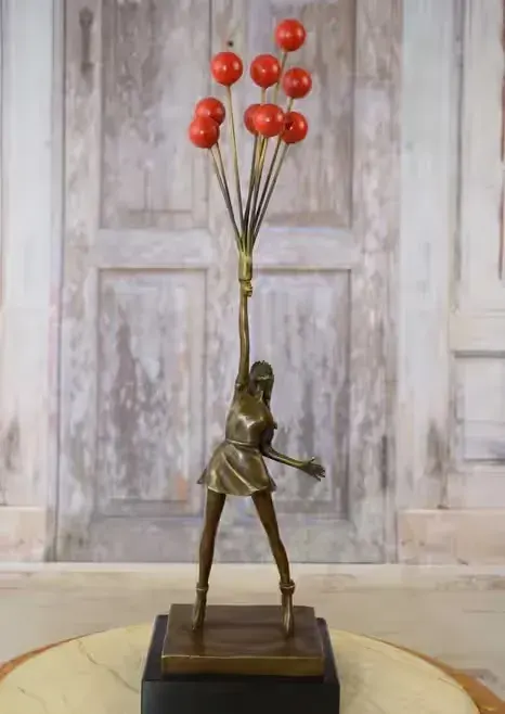 Dziewczyna z Balonami - BANKSY - Nowoczesna Statuetka - Figura z Brązu — praca twórcy AntykiDecco na Freshwall Marketplace