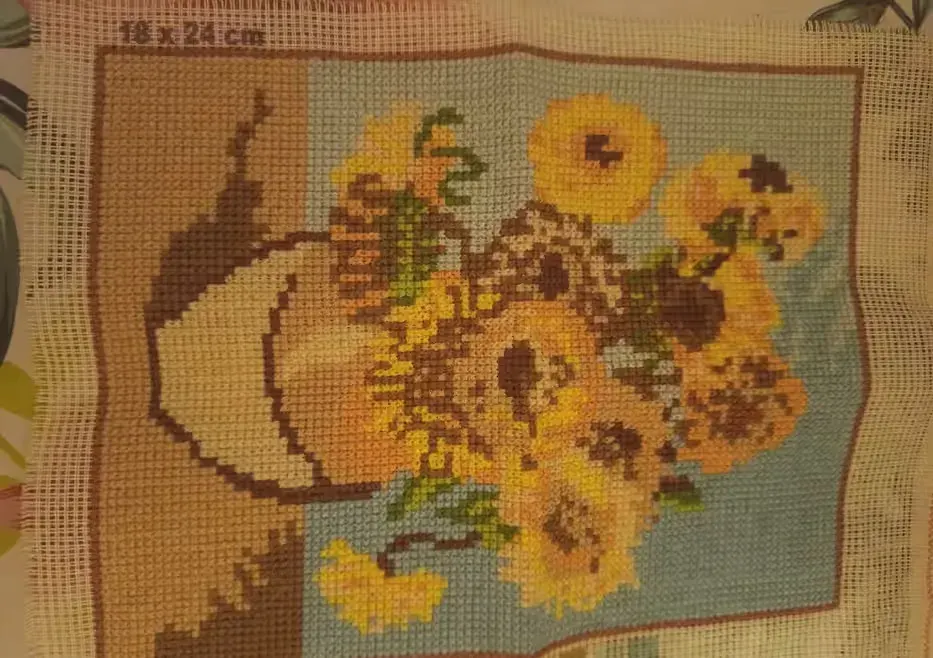 Haft kwiaty w wazonie 18x24cm — praca twórcy Kata na Freshwall Marketplace
