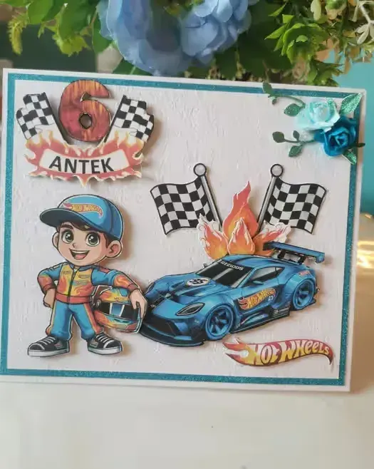 Kartka 6 urodziny - Hol Wheels — praca twórcy Katarzyna na Freshwall Marketplace