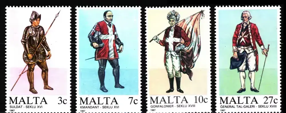 Malta 1987 Mi 768-771 Mundury maltańskie (1. seria) MNH — praca twórcy Marek na Freshwall Marketplace