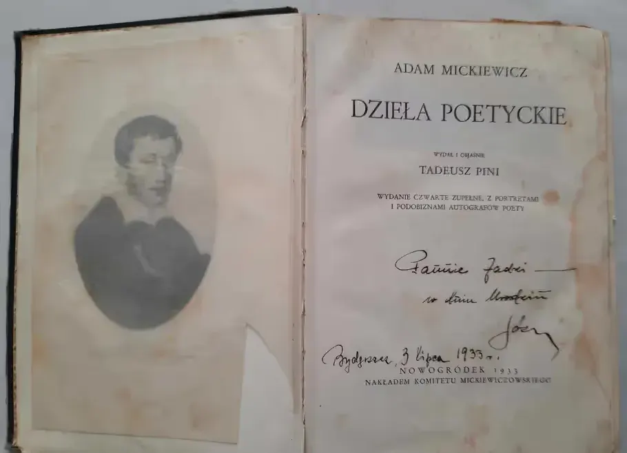 MICKIEWICZ DZIEŁA POETYCKIE wyd. Nowogródek 1933r. red. Pini UNIKAT !! — praca twórcy galeriaszafa na Freshwall Marketplace