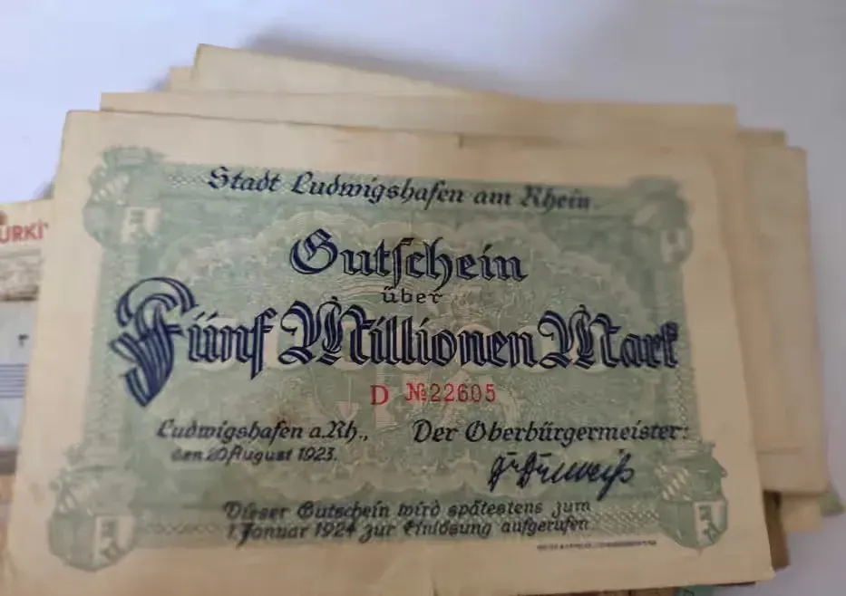 Niemcy 5 Milionów Marek Gutschein Ludwigshafen 1923 — praca twórcy Blanka na Freshwall Marketplace