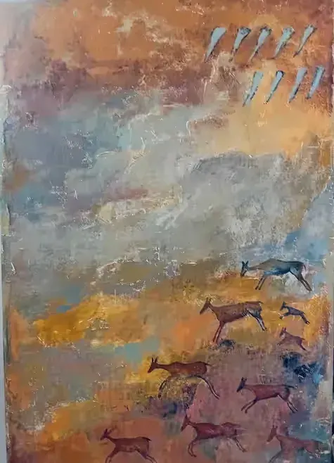 Obraz namalowany w technice dawnych malatur- 120x80 cm — praca twórcy Barbara na Freshwall Marketplace