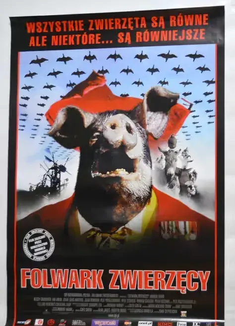 Oryginalny plakat kinowy Folwark zwierzęcy 1999 oryginalny polski afisz Orwell B1 68x98 cm — praca twórcy IG88 na Freshwall Marketplace