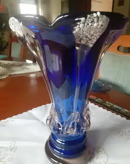 Piekny unikalny chaber stary flakon szklany  wtopione ozdoby 24.5 cm — praca twórcy Danuta na Freshwall Marketplace