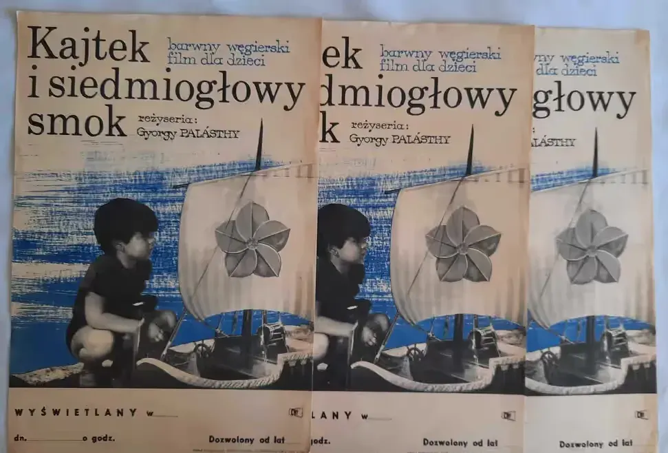 Plakat Filmowy Kajtek i Siedmiogłowy Smok ok. 1970 r. Vintage PRL Oryginał !!! — praca twórcy galeriaszafa na Freshwall Marketplace