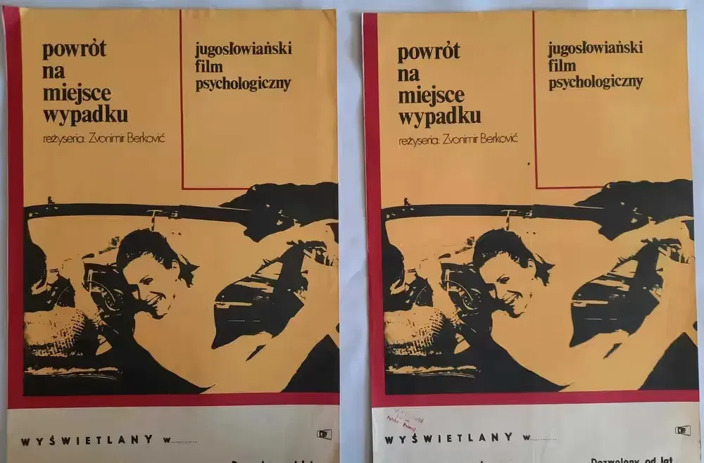 Plakat Filmowy Powrót Na Miejsce Wypadku ok. 1970 r. Oryginał Vintage PRL — praca twórcy galeriaszafa na Freshwall Marketplace