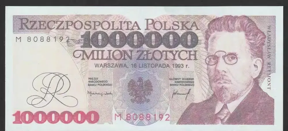Polska 1 milion złotych 1993 - Reymont — praca twórcy Wanjak na Freshwall Marketplace