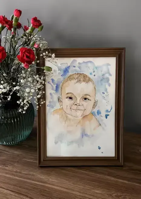 Portret akwarela ze zdjęcia format a4 — praca twórcy Katarzyna na Freshwall Marketplace
