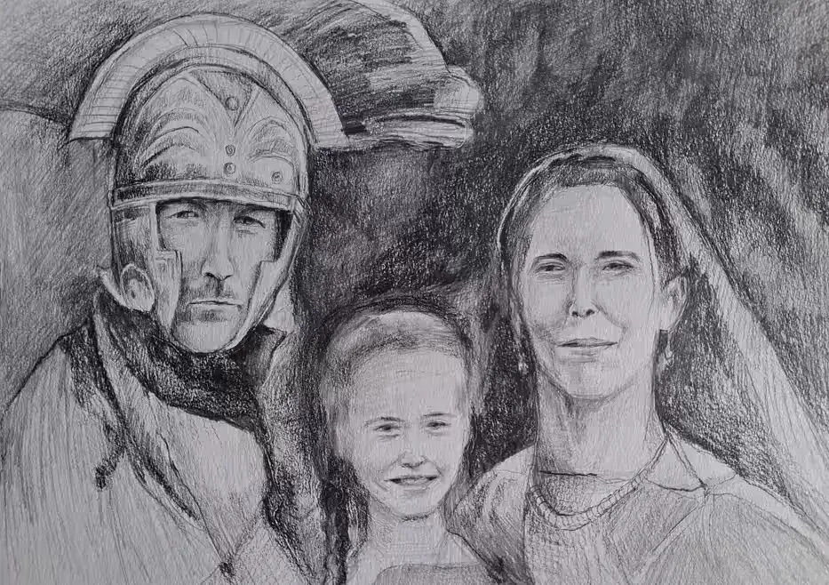 Portret ołówkiem - rysunek na papierze — praca twórcy Andrzej Masianis na Freshwall Marketplace