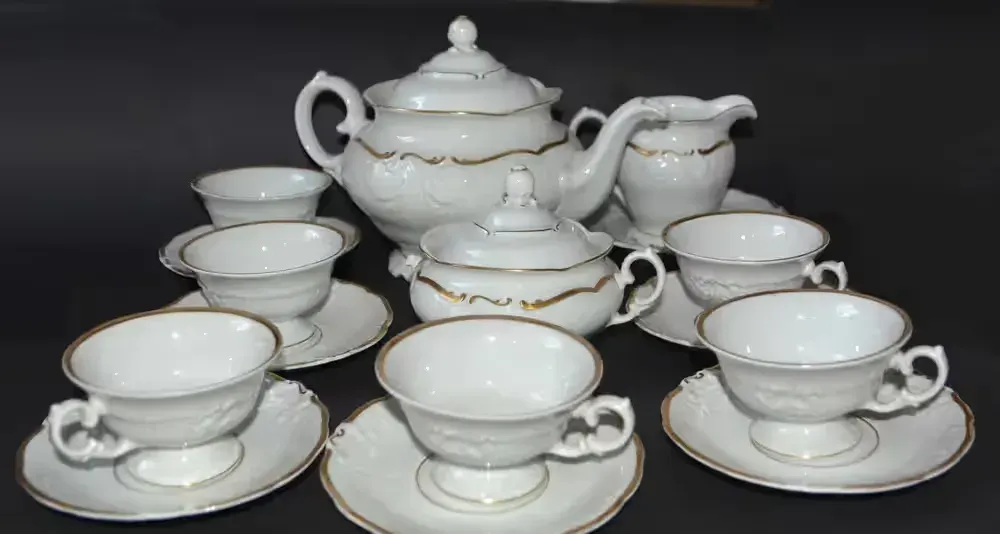 Serwis kawowy Fryderyka KPM Wałbrzych porcelana na 6 osób 16 elementów PRL — praca twórcy IG88 na Freshwall Marketplace