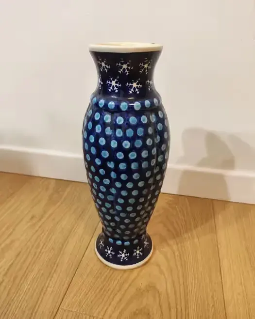 Wazon Ceramiczny na  kwiaty  duży niebieski Ceramika Bolesław vintage — praca twórcy Bartek na Freshwall Marketplace