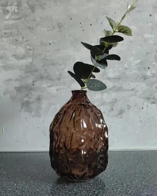 Wazon szklany strukturalny karbowany brązowy. Nowy! Bardzo polecam! — praca twórcy Lidia na Freshwall Marketplace