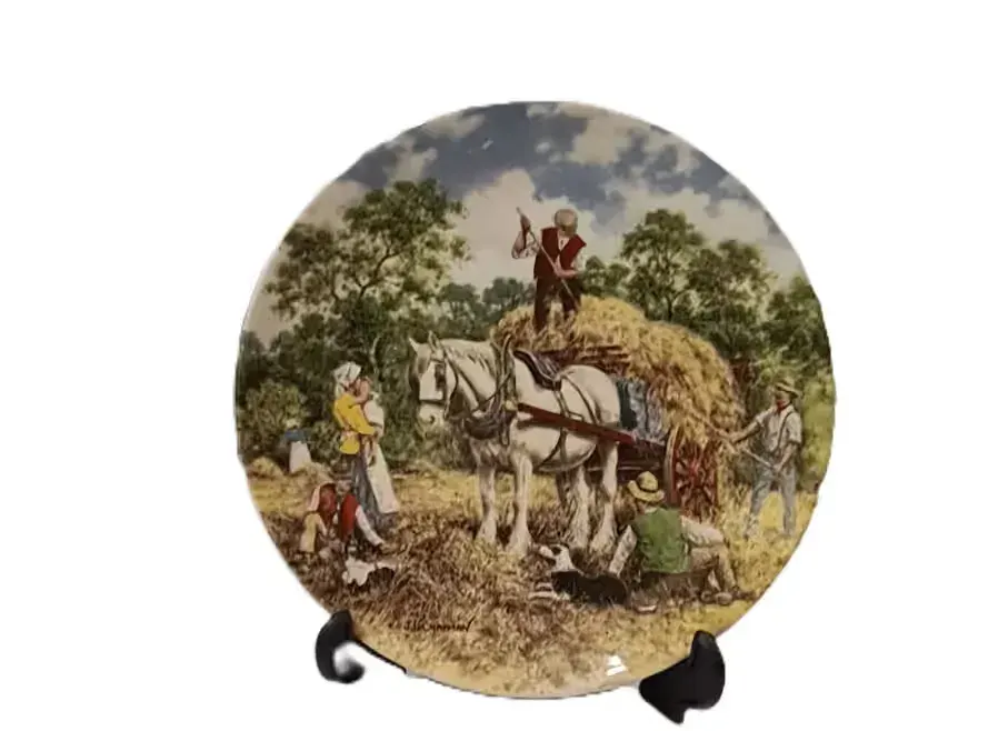 Wedgwood Kolekcjonerski Talerz Angielska Porcelana Wieś Konie — praca twórcy Agta na Freshwall Marketplace