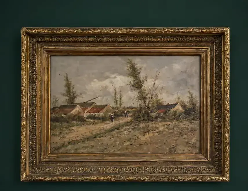 Wyjątkowy Obraz Olejny "Wiejski Pejzaż" Sygnowany: Joan Hill | unikat — praca twórcy Jacek na Freshwall Marketplace