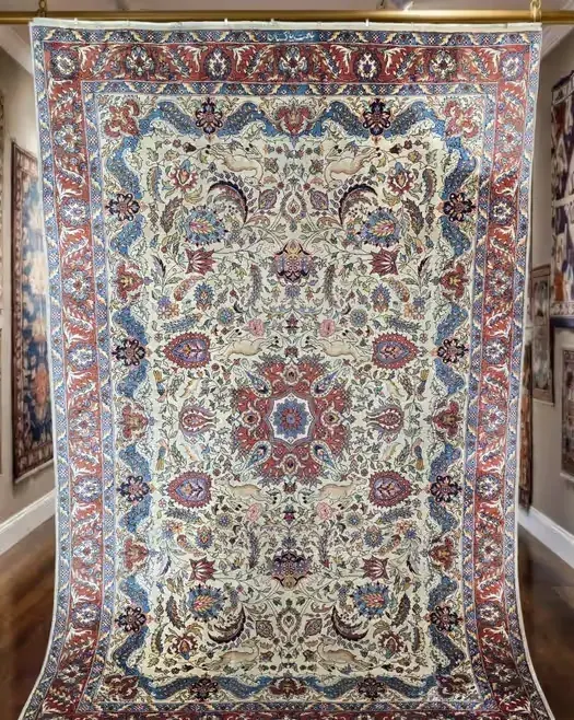 70 letni Isfahan Lahore - Perski dywan z połowy ub. wieku 136 x 210cm — praca twórcy Gallery-Rugs na Freshwall Marketplace
