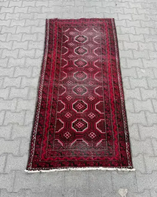 Dywan perski Beluch turkmeński ręcznie tkany 190x90 wełna vintage — praca twórcy Antoni na Freshwall Marketplace