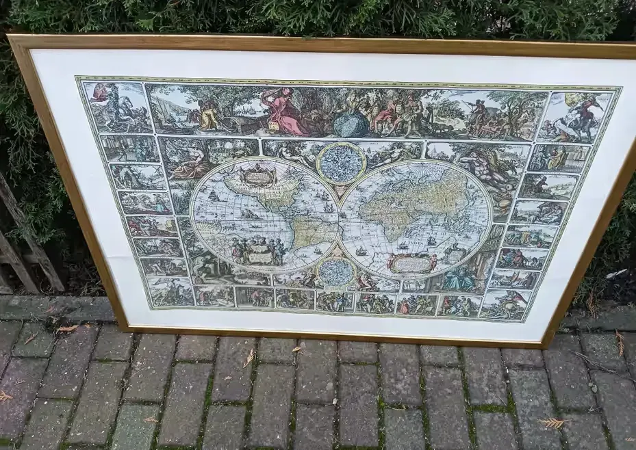 Obraz litografia mapa swiata — praca twórcy Henryka na Freshwall Marketplace
