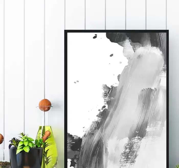plakat czarno-biały akwarela, plakat akwarela do pokoju i salonu — praca twórcy DRUKARNIA PATRZ na Freshwall Marketplace