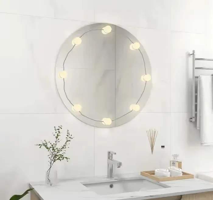 Vidaxl Lustro Ścienne Z Lampkami Led, Okrągłe, Szklane — praca twórcy gsyART na Freshwall Marketplace