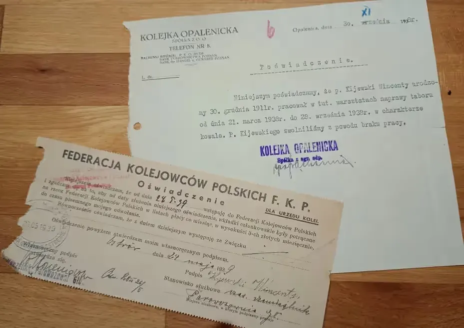 2 dokumenty PKP II RP 1939 rok Poznań — praca twórcy ojjjjjjjjj na Freshwall Marketplace
