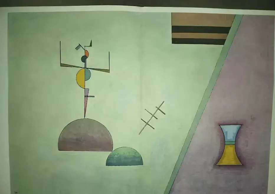 2 Litografie Wassily Kandinsky Derrière le Miroir 154 , Bauhaus de Dessau, 1965 — praca twórcy Jacek na Freshwall Marketplace