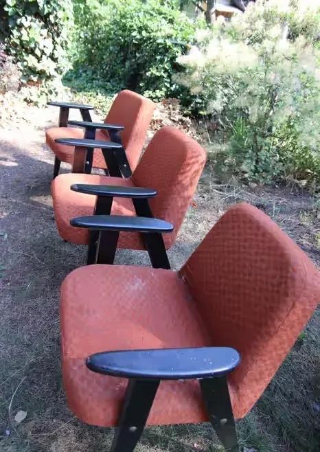 3 fotele Chierowski 366 PRL vinatge retro — praca twórcy Jan na Freshwall Marketplace