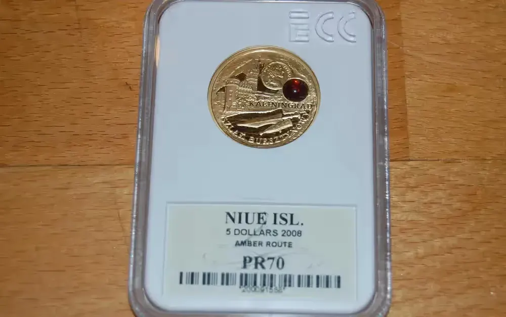 5 $ Szlak Bursztynowy Niue - złoto PR70 — praca twórcy marek na Freshwall Marketplace