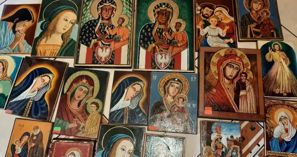 50szt.Ikony olejne na drewnie. — praca twórcy marian na Freshwall Marketplace