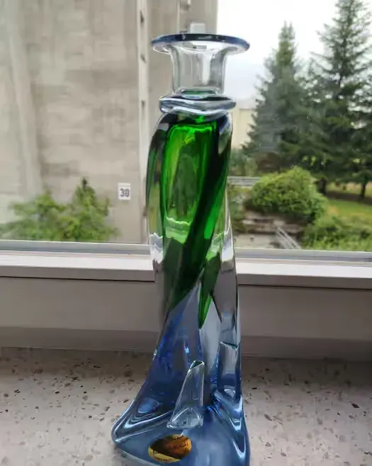 A. JABLONSKI rzadki, skrecony, krysztalowy wazon 29 cm — praca twórcy Jarek na Freshwall Marketplace