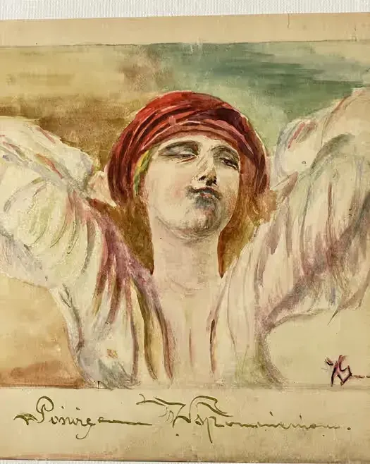 Akwarela 1933 r. Reprodukcja pracy P. Stachniewicza pt. „Tęsknota”. — praca twórcy Robert na Freshwall Marketplace