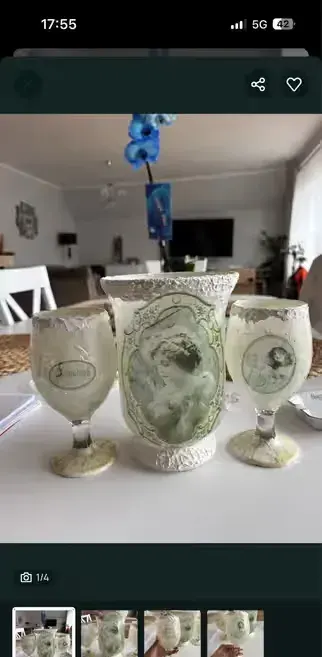 Dwa kieliszki zestaw decoupage — praca twórcy Karolina na Freshwall Marketplace
