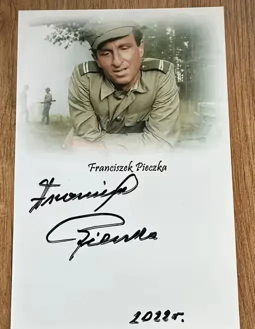 Franciszek Pieczka - oryginalny autograf 10x15 cm — praca twórcy Mateusz na Freshwall Marketplace