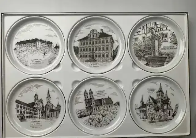 furstenberg porcelain Vintage talerzyki sygnowane Niemieckie Miasta — praca twórcy Antykwariat Filemon na Freshwall Marketplace