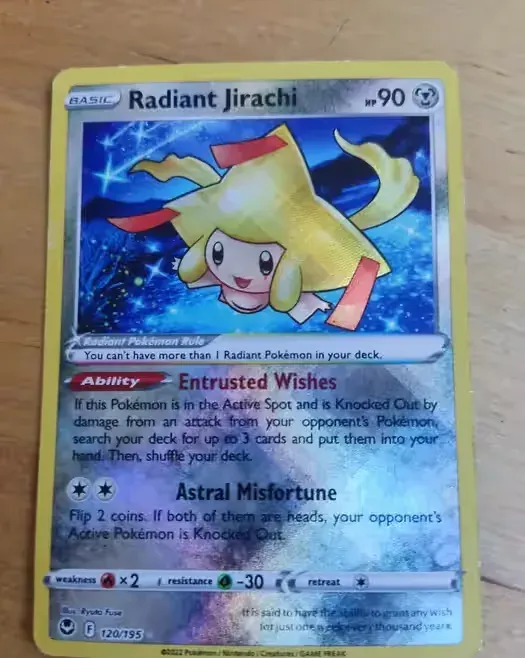 Karta pokemon shiny Jirachi — praca twórcy Ania na Freshwall Marketplace