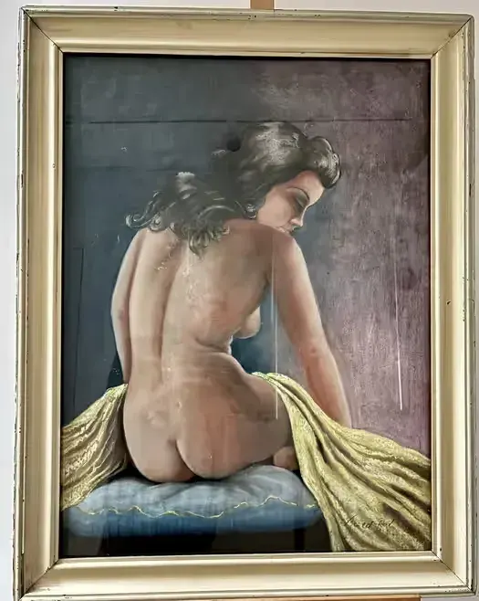 Kobiecy Akt Oryginalny obraz Pastela sygnowana Pál Fried  Paryż ca1950 — praca twórcy ArtCollector na Freshwall Marketplace